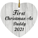 First Christmas As Daddy 2021 - Heart Ornament F