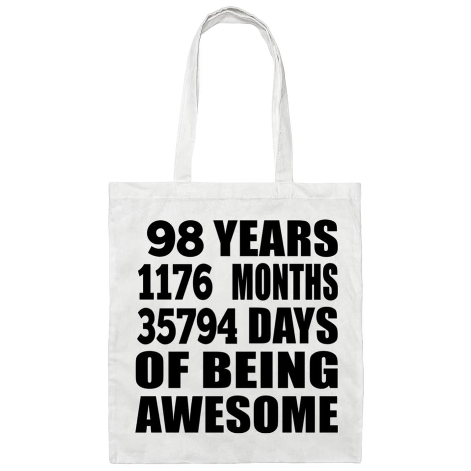 98th Birthday 98 Years 1176 Months 35794 Days Of Awesome - Tote Bag White