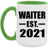 Waiter Established EST. 2021 - 15oz Accent Mug Green
