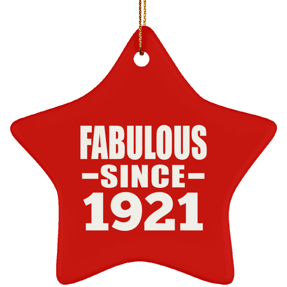 103rd Birthday Fabulous Since 1921 - Star Ornament