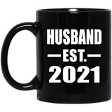 Husband Established EST. 2021 - 11oz Coffee Mug Black