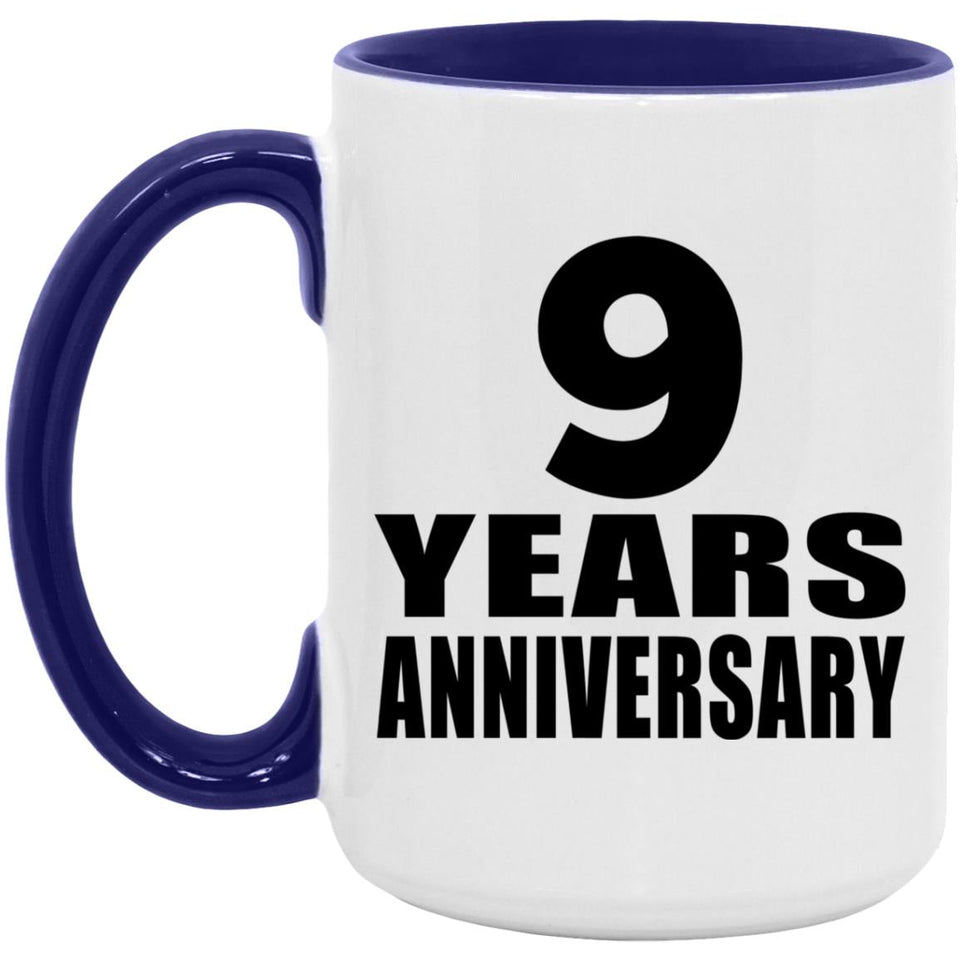 9th Anniversary 9 Years Anniversary - 15oz Accent Mug Purple