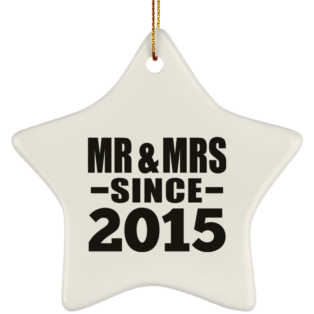 9th Anniversary Mr & Mrs Since 2015 - Star Ornament