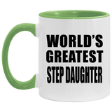 World's Greatest Step Daughter - 11oz Accent Mug Green