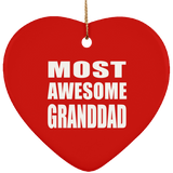Most Awesome Granddad - Heart Ornament