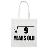 3rd Birthday Square Root of 9 Years Old - Tote Bag White