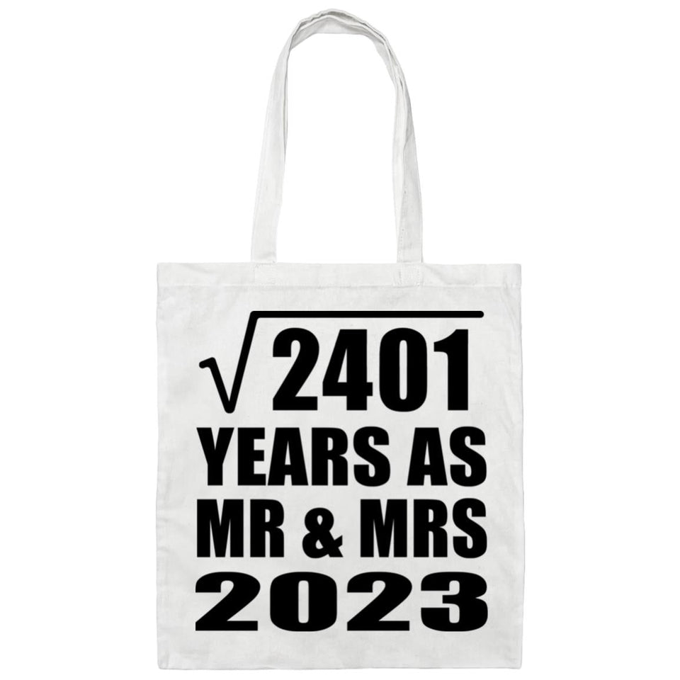 49th Anniversary Square Root of 2401 Years As Mr & Mrs 2023 - Tote Bag White