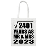 49th Anniversary Square Root of 2401 Years As Mr & Mrs 2023 - Tote Bag White