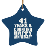 Happy 41st Anniversary 41 Years & Counting - Star Ornament