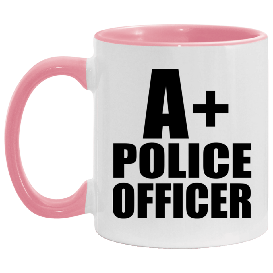 A+ Police Officer - 11oz Accent Mug Pink
