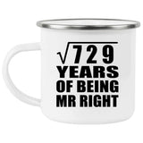 27th Anniversary Square Root of 729 Years of Being Mr Right - 12oz Camping Mug