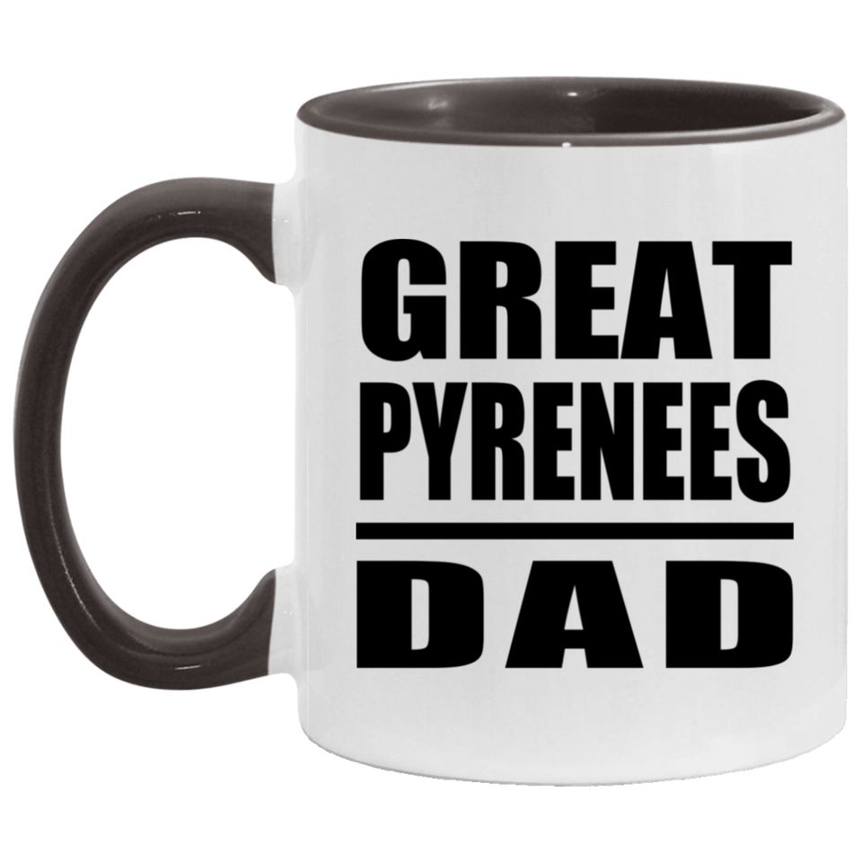 Great Pyrenees Dad - 11oz Accent Mug Black