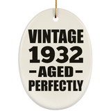92nd Birthday Vintage 1932 Aged Perfectly - Oval Ornament