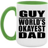 Guy World's Okayest Dad - 15oz Accent Mug Green