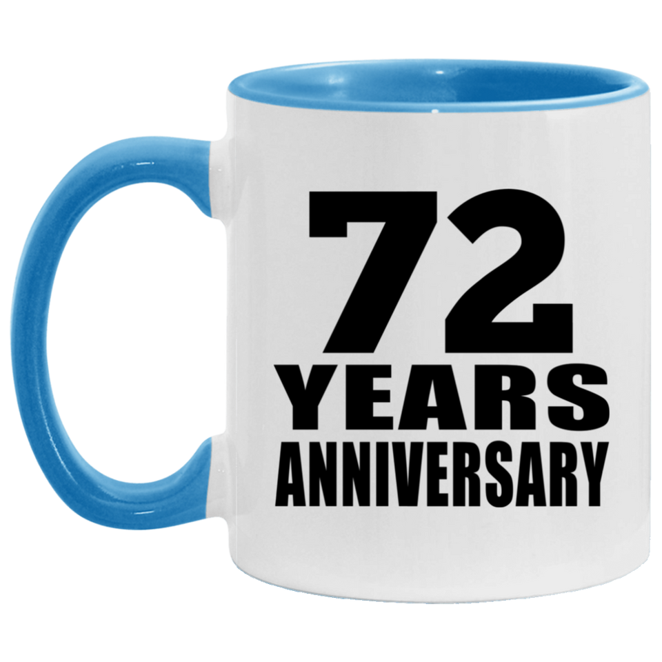 72nd Anniversary 72 Years - 11oz Accent Mug Blue