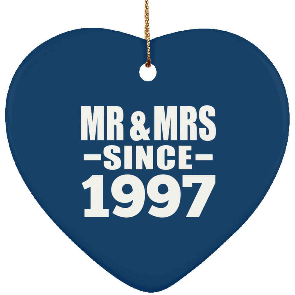 27th Anniversary Mr & Mrs Since 1997 - Heart Ornament