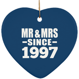 27th Anniversary Mr & Mrs Since 1997 - Heart Ornament