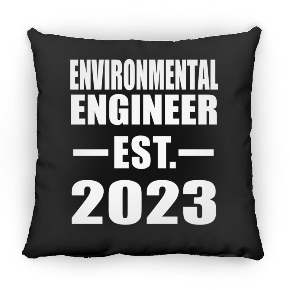 Environmental Engineer Established EST. 2023 - Throw Pillow Black