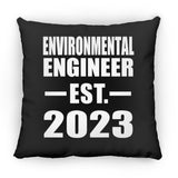 Environmental Engineer Established EST. 2023 - Throw Pillow Black