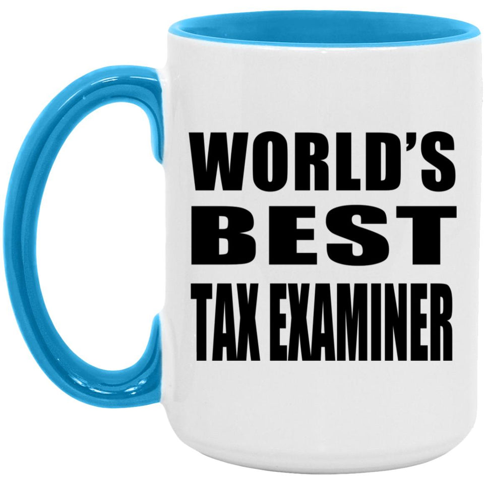 World's Best Tax Examiner - 15oz Accent Mug Blue