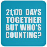 58th Anniversary 21,170 Days Together But Who's Counting - Drink Coaster