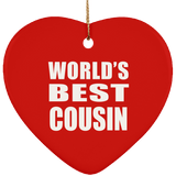 World's Best Cousin - Heart Ornament