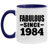 40th Birthday Fabulous Since 1984 - 11oz Accent Mug Purple