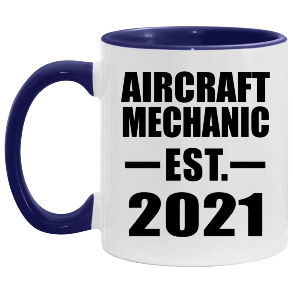 Aircraft Mechanic Established Est. 2021 - 11oz Accent Mug Purple