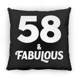 58th Birthday 58 & Fabulous - Throw Pillow Black
