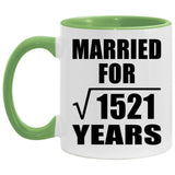 39th Anniversary Married For Square Root of 1521 Years - 11oz Accent Mug Green
