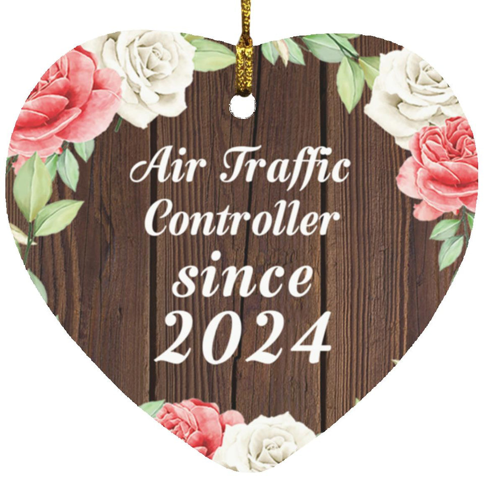 Air Traffic Controller Since 2024 - Heart Ornament A