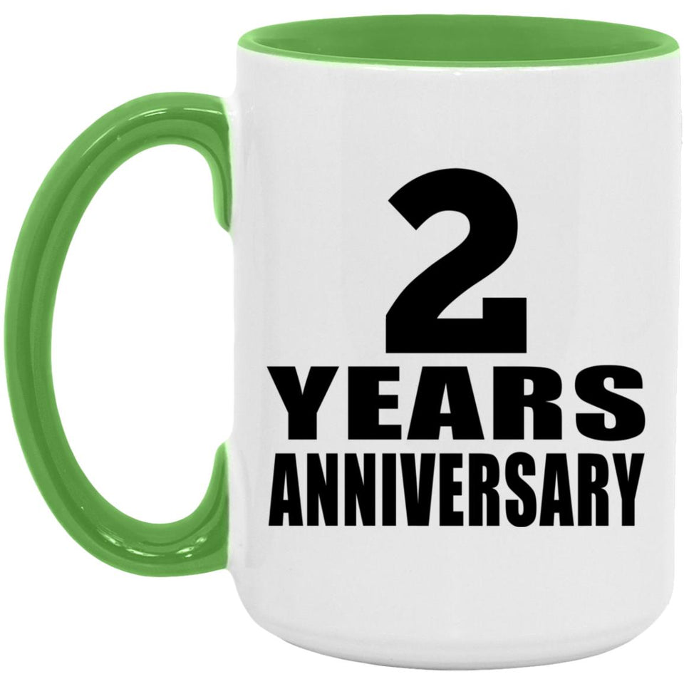 2nd Anniversary 2 Years Anniversary - 15oz Accent Mug Green
