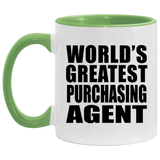 World's Greatest Purchasing Agent - 11oz Accent Mug Green