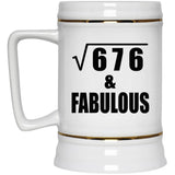 26th Birthday Square Root of 676 & Fabulous - Beer Stein