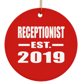 Receptionist Established EST. 2019 - Circle Ornament
