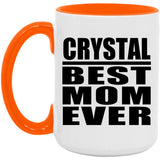 Crystal Best Mom Ever - 15oz Accent Mug Orange