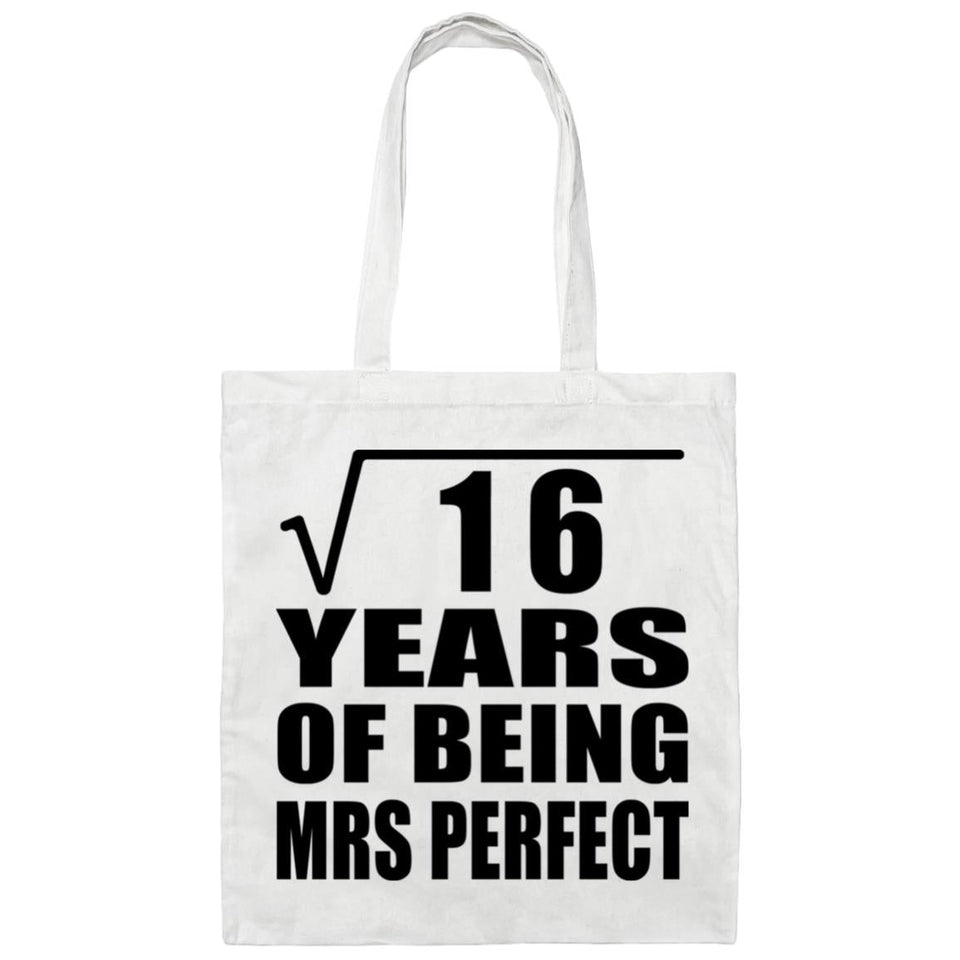 4th Anniversary Square Root of 16 Years of Mrs Perfect - Tote Bag White