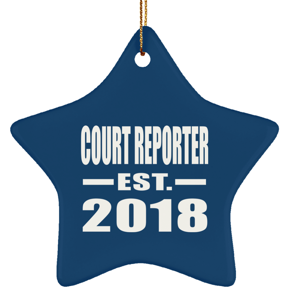 Court Reporter Established EST. 2018 - Star Ornament