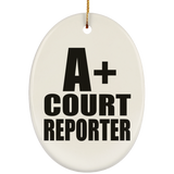 A+ Court Reporter - Oval Ornament
