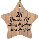 28th Anniversary 28 Years Of Being Mrs Perfect - Star Ornament C