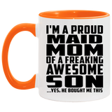 Proud Maid Mom Of Awesome Son - 11oz Accent Mug Orange