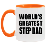 World's Greatest Step Dad - 11oz Accent Mug Orange