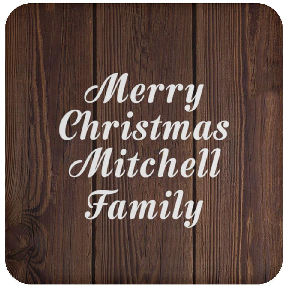 Merry Christmas Mitchell Family - Drink Coaster D