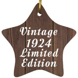 100th Birthday Vintage 1924 Limited Edition - Star Ornament D