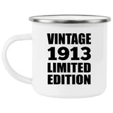 111th Birthday Vintage 1913 Limited Edition - 12oz Camping Mug