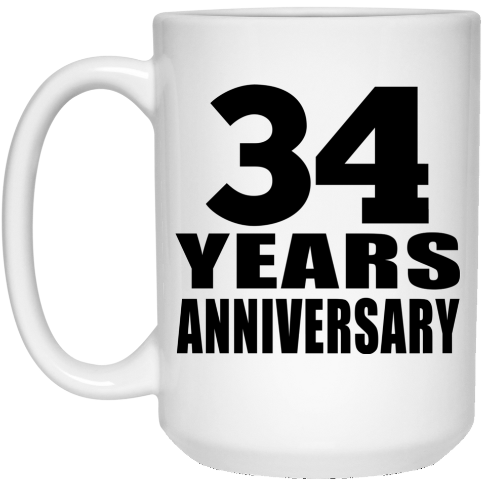 34th Anniversary 34 Years - 15 Oz Coffee Mug