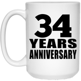 34th Anniversary 34 Years - 15 Oz Coffee Mug