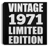 53rd Birthday Vintage 1971 Limited Edition - Canvas Square