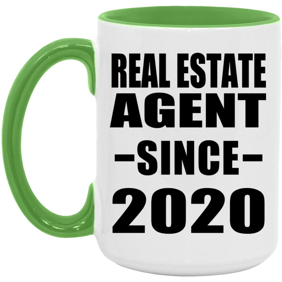 Real Estate Agent Since 2020 - 15oz Accent Mug Green