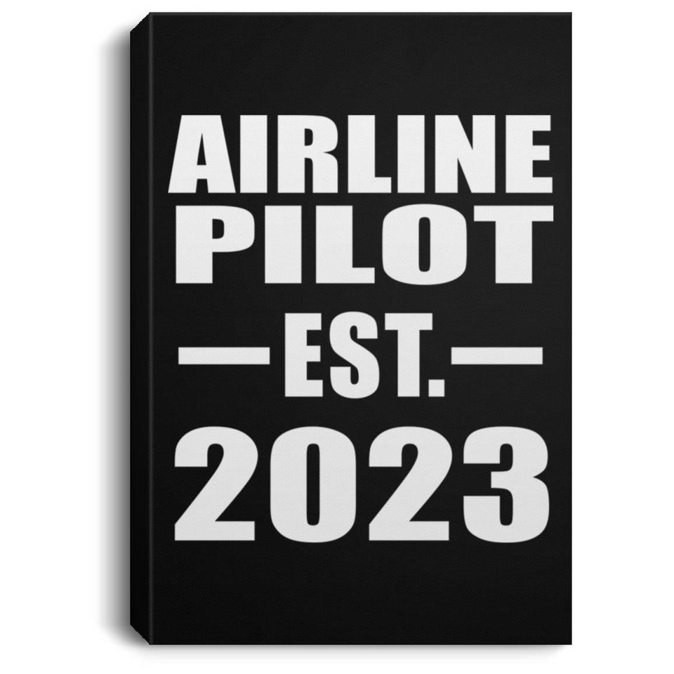 Airline Pilot Established EST. 2023 - Canvas Portrait